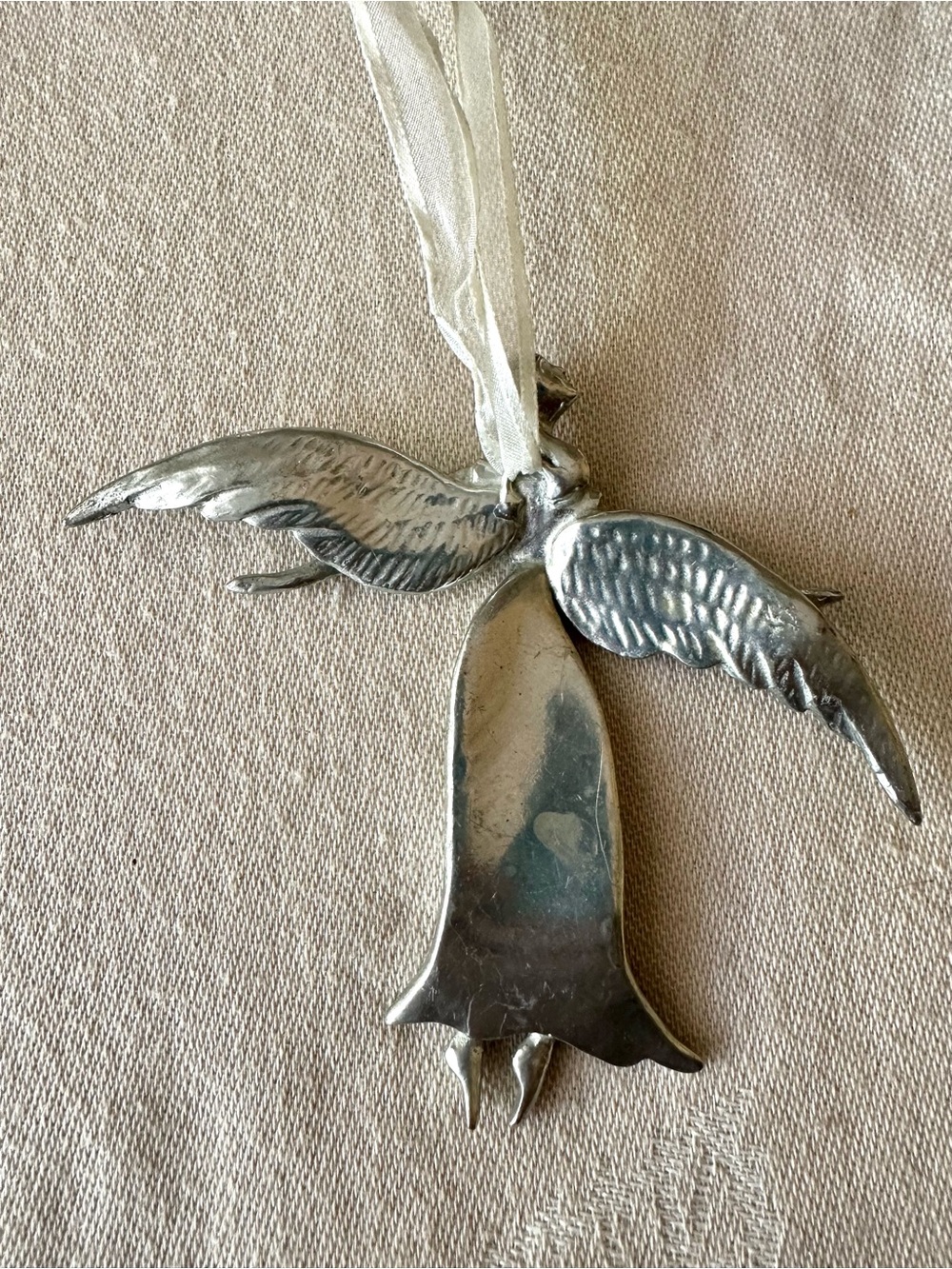 Pewter Angel Hanging Ornament Eleanor Roosevelt Quote Inspirational Gift - Picture 5 of 9